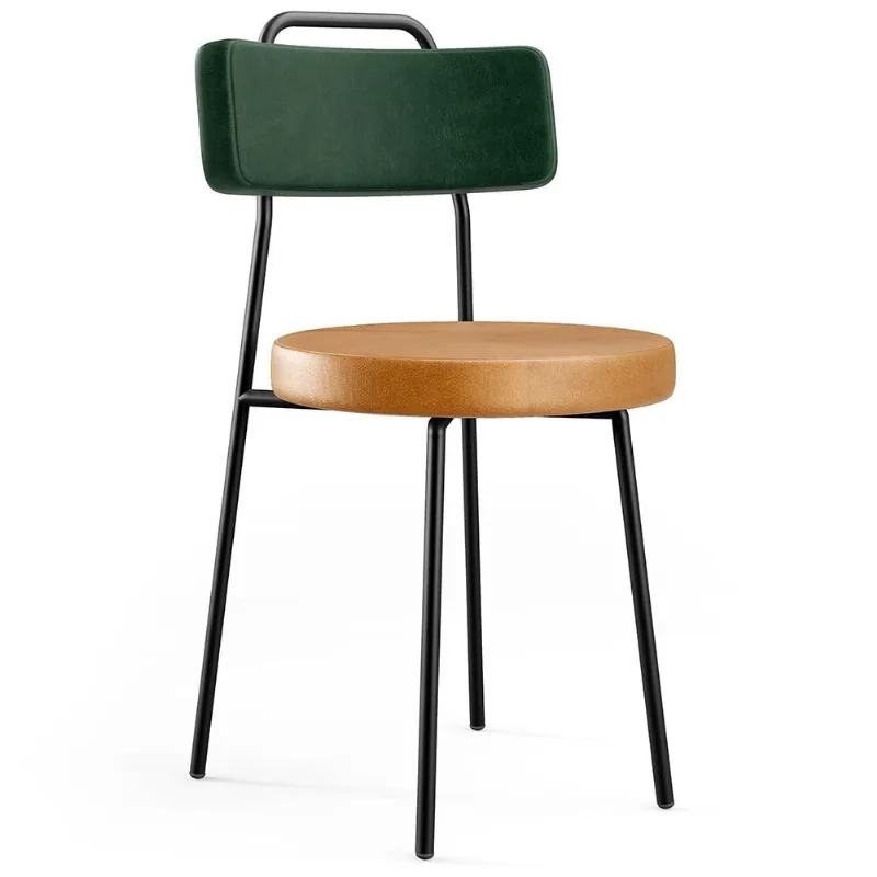 Cadeira Para Cozinha Sala De Jantar Barcelona L02 Facto Verde Musgo Couríssimo Whisky - Lyam Decor