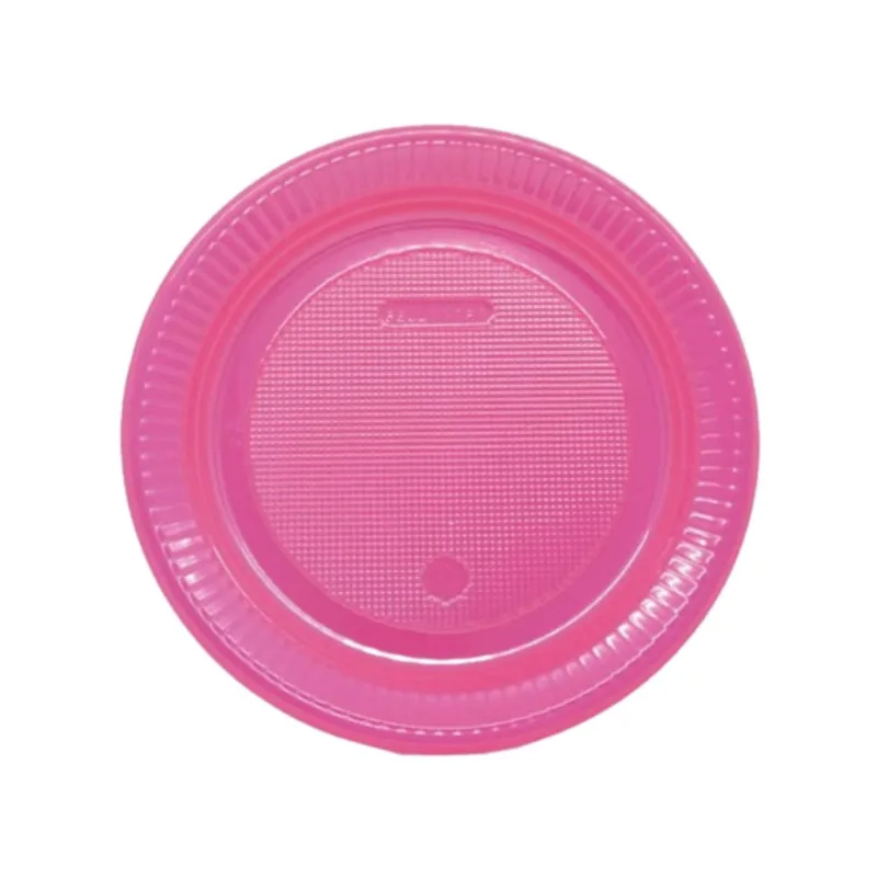 Prato Raso Descartável Rosa Neon 18cm c/10un Bello Festas