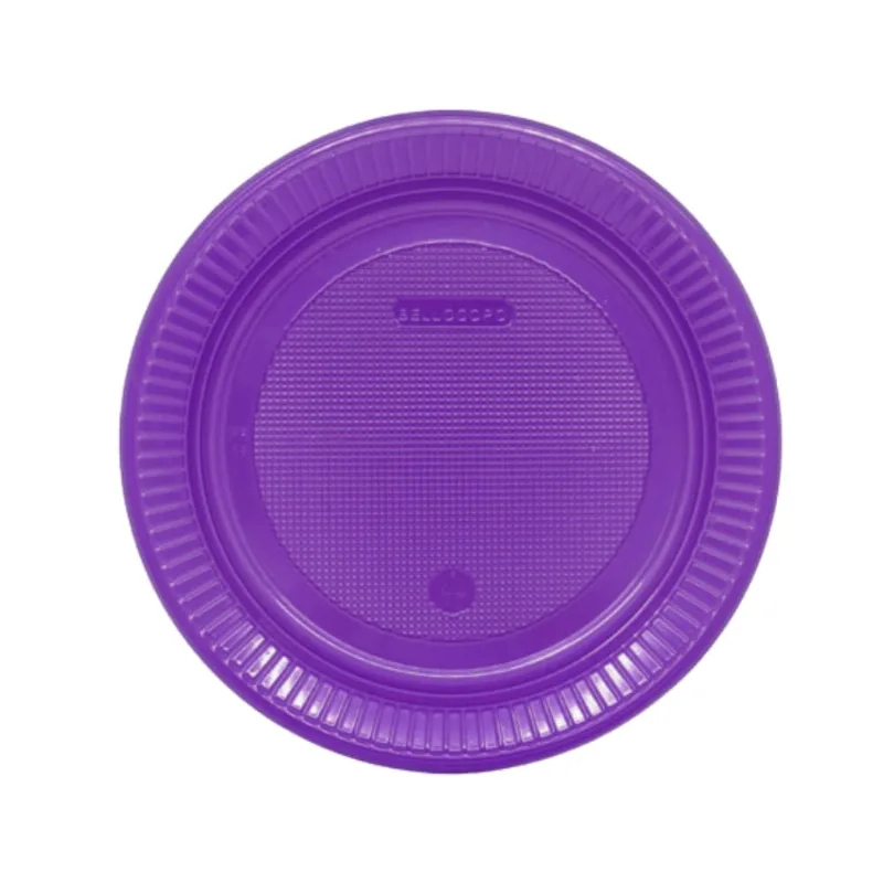 Prato Raso Descartável Roxo Neon 18cm c/10un Bello Festas