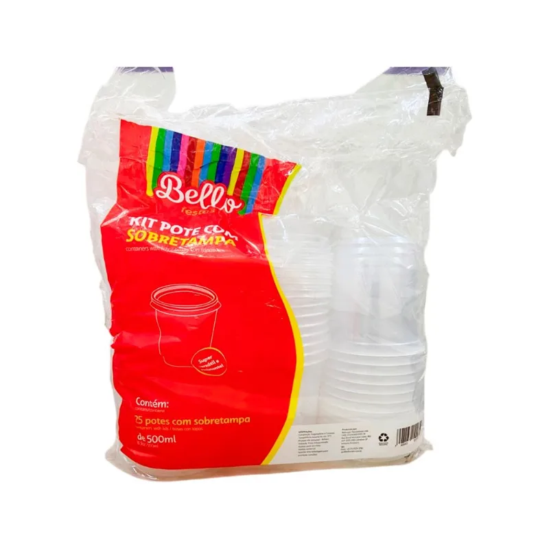 Kit Pote Tampa PP 25x500ml Bello