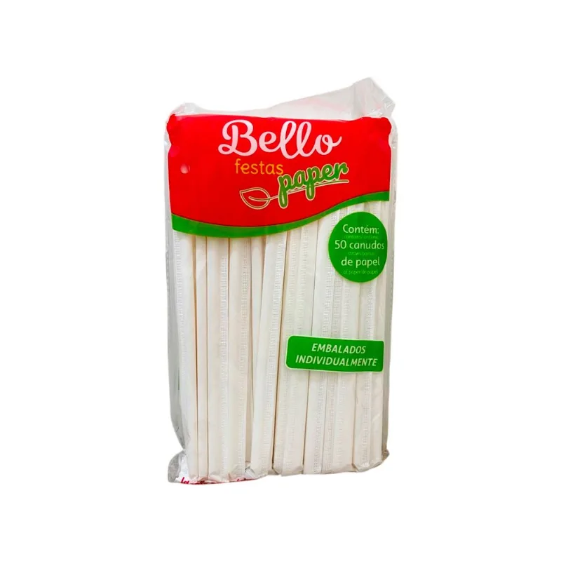 Canudo De Papel Com 50 Bello Festas