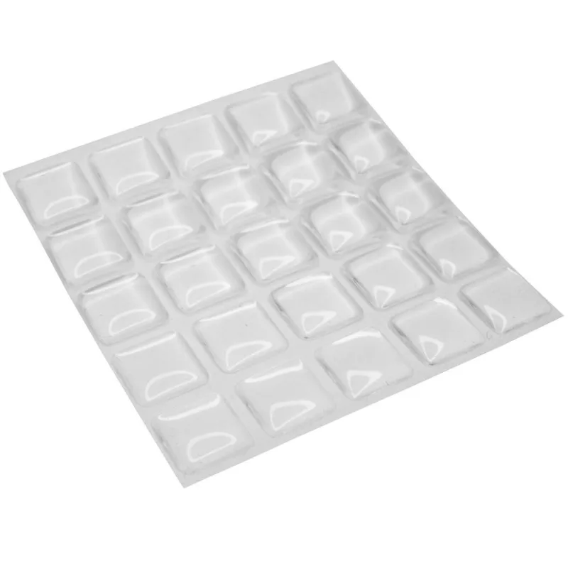 Kit 100 Silicone Vidro Proteção Adesivo Quadrado 12mm