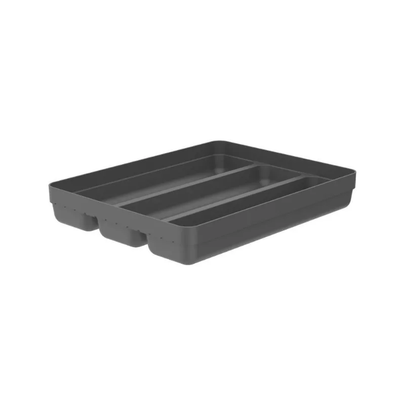 Organizador De Talheres 3 Divisórias Logic Ou - Preto Fechado