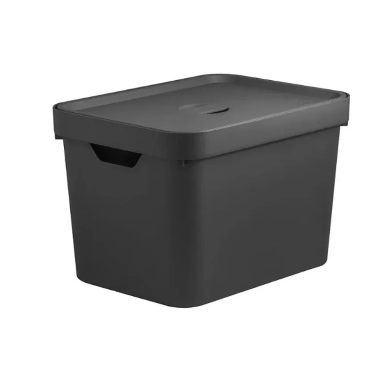 Caixa Organizadora Cube com Tampa 18L Preto Fechado Martiplast