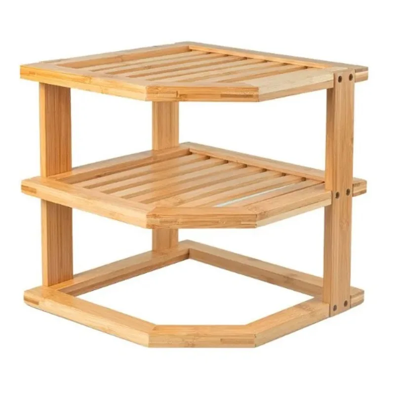 Prateleira Organizadora Tripla Bambu Keep Martiplast