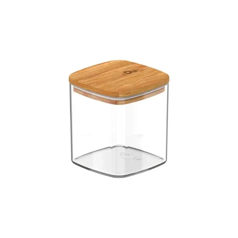 Pote Hermético Keep Ou 150Ml - Transparente e Bambu