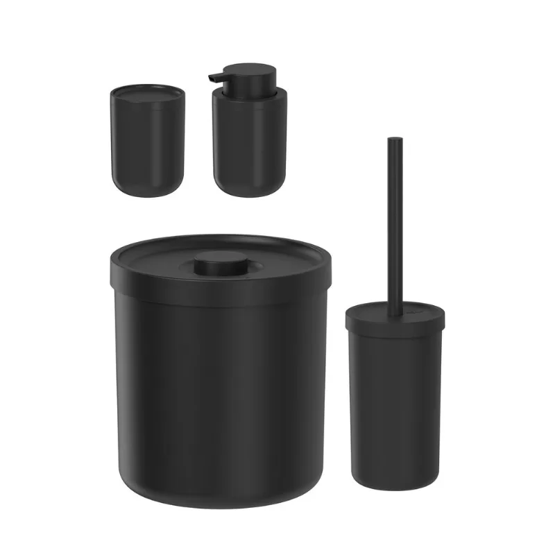 Kit Banheiro Dual Preto Fosco 4 Peças