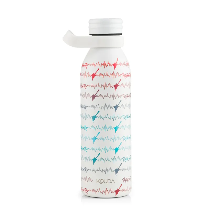 Garrafa Térmica Kouda Rock In Rio Krios Sintonia cor Branca 600ml - KOUDA - Conveniencia