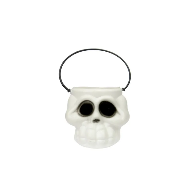 Figura Decorativa - Halloween - Cabeça Pequena de Esqueleto Pequena - Branco - Gala