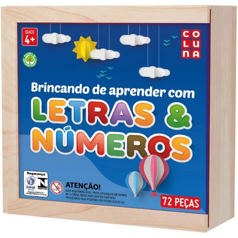 JOGO DIDATICO APRENDER C/LETRAS E NUMROS MAD
