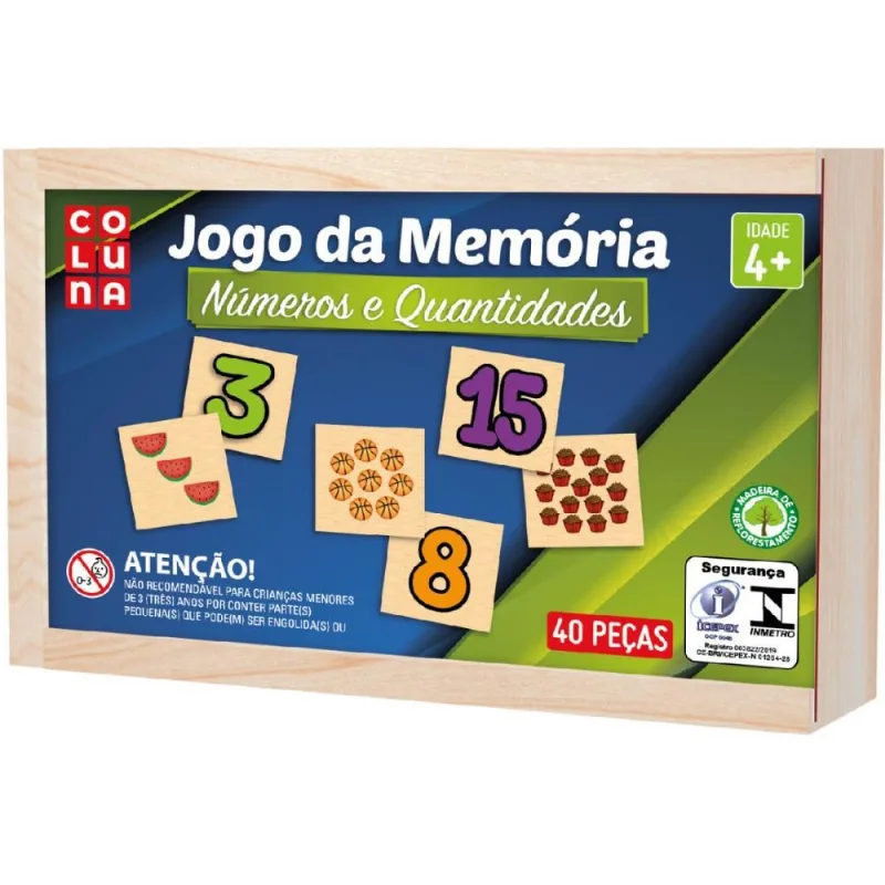 JOGO DA MEMORIA NUMEROS E QUANTIDADES MADEIRA