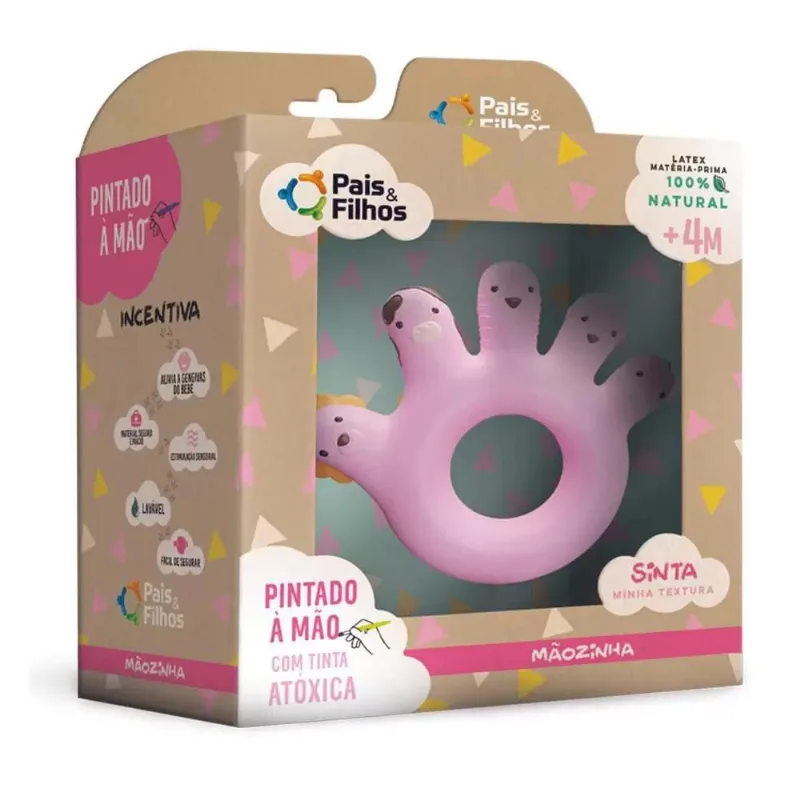 Rosa Mordedor Latex Mãozinha - Pais e Filhos 790861-1