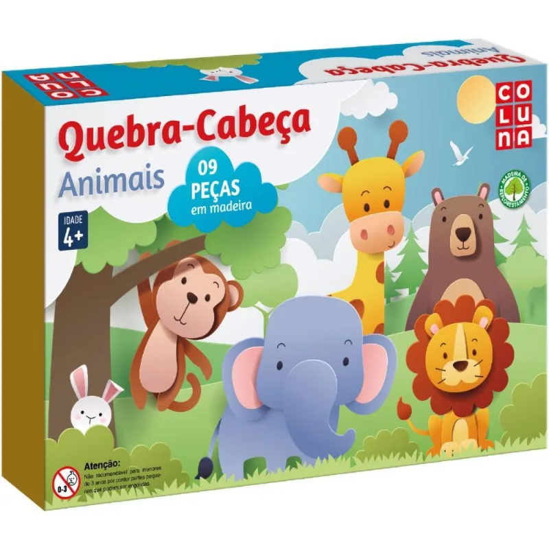 QUEBRA-CABECA MADEIRA ANIMAIS 9PECAS