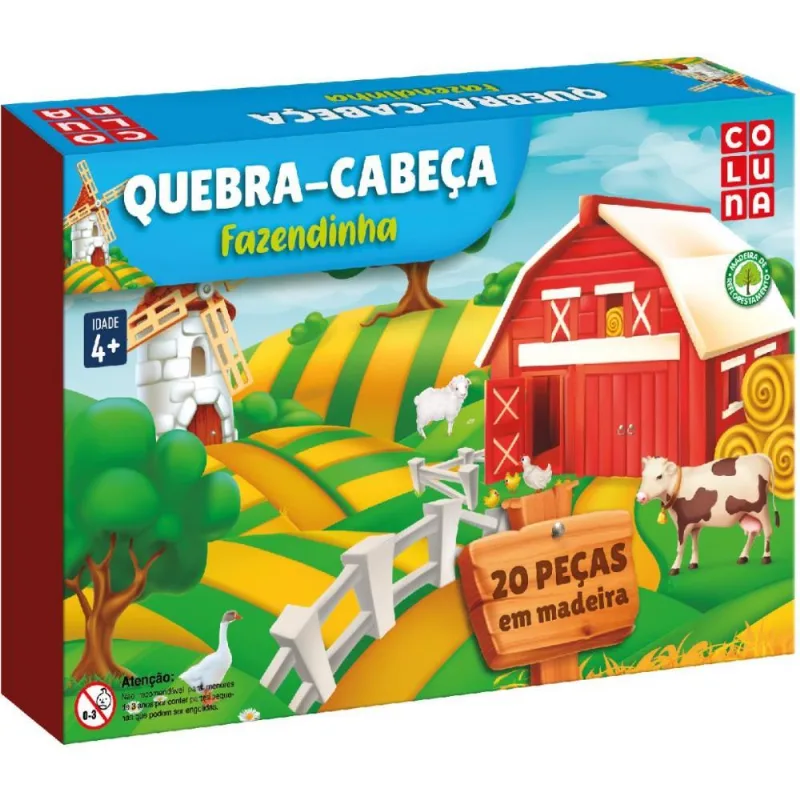 QUEBRA-CABECA MADEIRA FAZENDINHA 20 PECAS