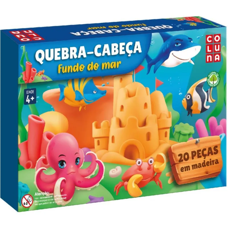 QUEBRA-CABECA MADEIRA FUNDO DO MAR 20 PECAS