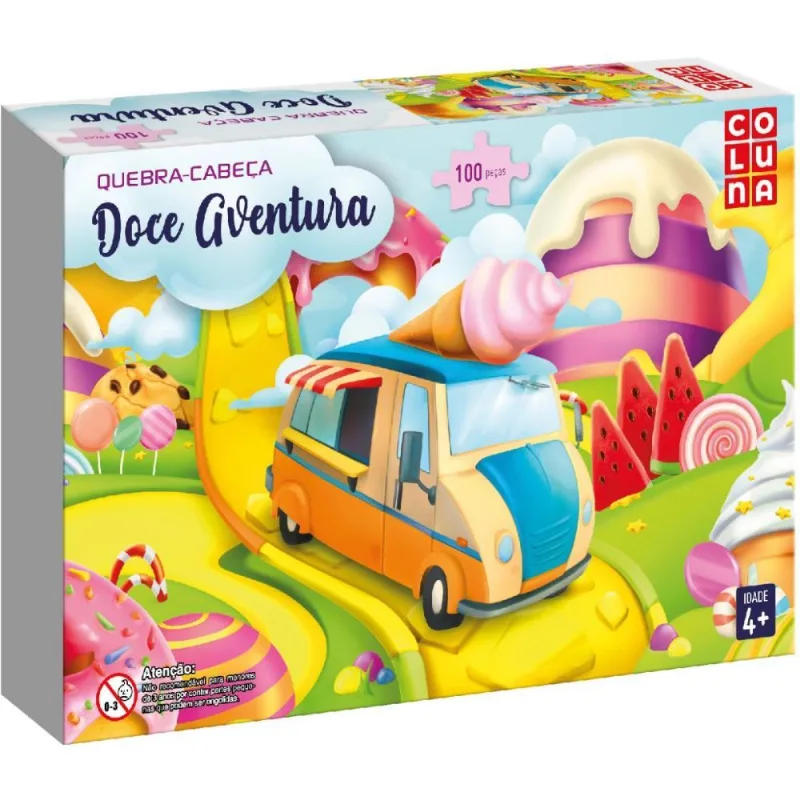 QUEBRA-CABECA CARTONADO DOCE AVENTURA 100 PECAS