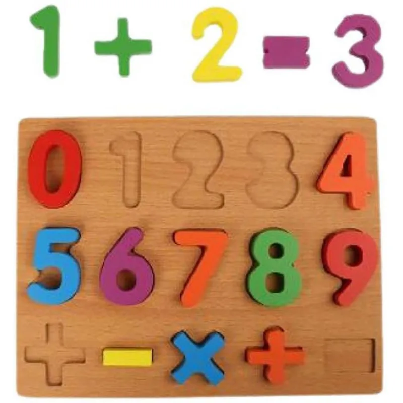 Brinquedo Pedagogico Madeira Numeros e Sinais