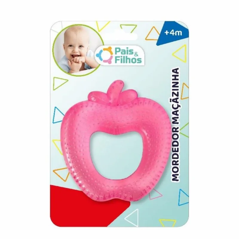 Mordedor para bebe Macazinha Rosa com Agua - Pais e Filhos