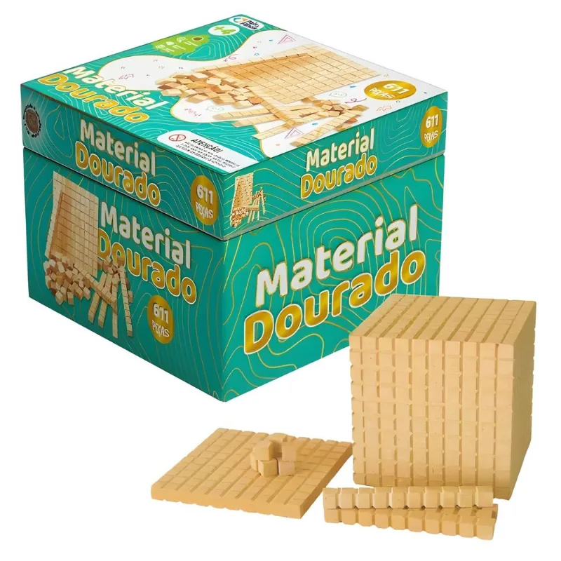 Material Dourado Em Madeira - 611 Peças - Pais E Filhos Unica Pais E Filhos (gala)