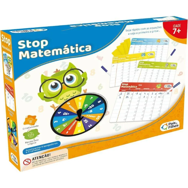 Jogo Stop Matemática - Pais E Filhos - Pais E Filhos
