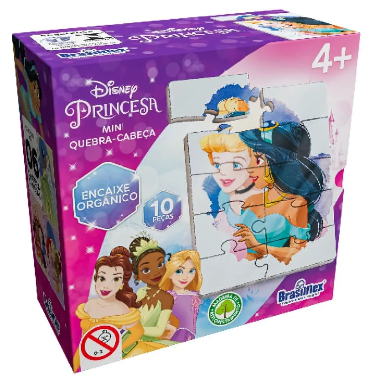 Quebra-Cabeça Mini Disney Princesa Madeira Diversos Modelos - LC