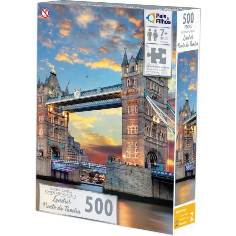 QUEBRA-CABECA Cartonado Londres Ponte de Tamisa 500P - Pais E Filhos