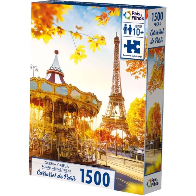 QUEBRA-CABECA Cartonado Carrosel de Paris 1500 Pecas - Pais E Filhos