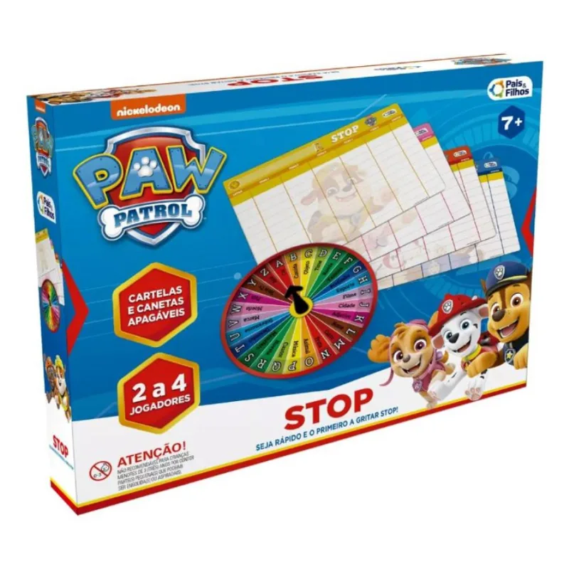 Jogo Stop Patrulha Canina Pais e Filhos