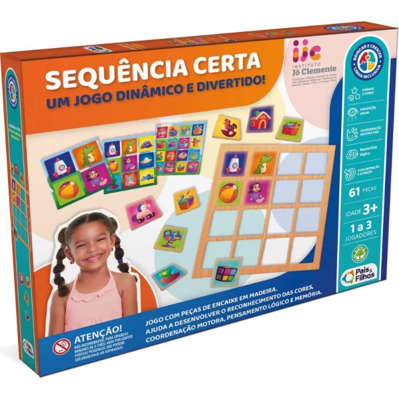Brinquedo Pedagogico Sequencia Certa - Pais E Filhos - Brinquedos