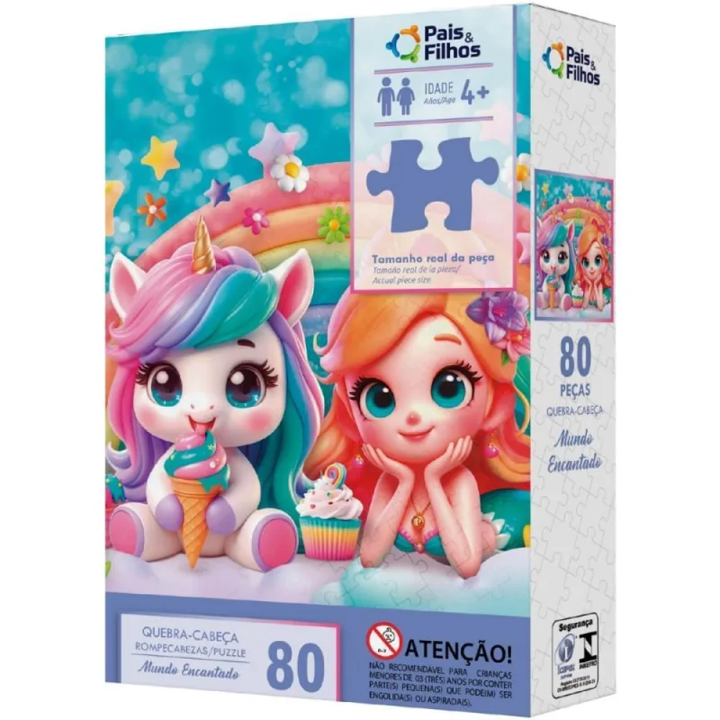 QUEBRA-CABECA Cartonado Reino Encantado 80PECAS - Pais E Filhos
