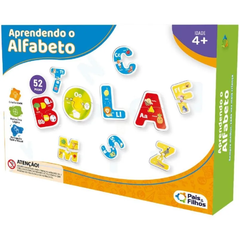 Brinquedo Pedagogico Aprendendo o Alfabeto - Pais E Filhos
