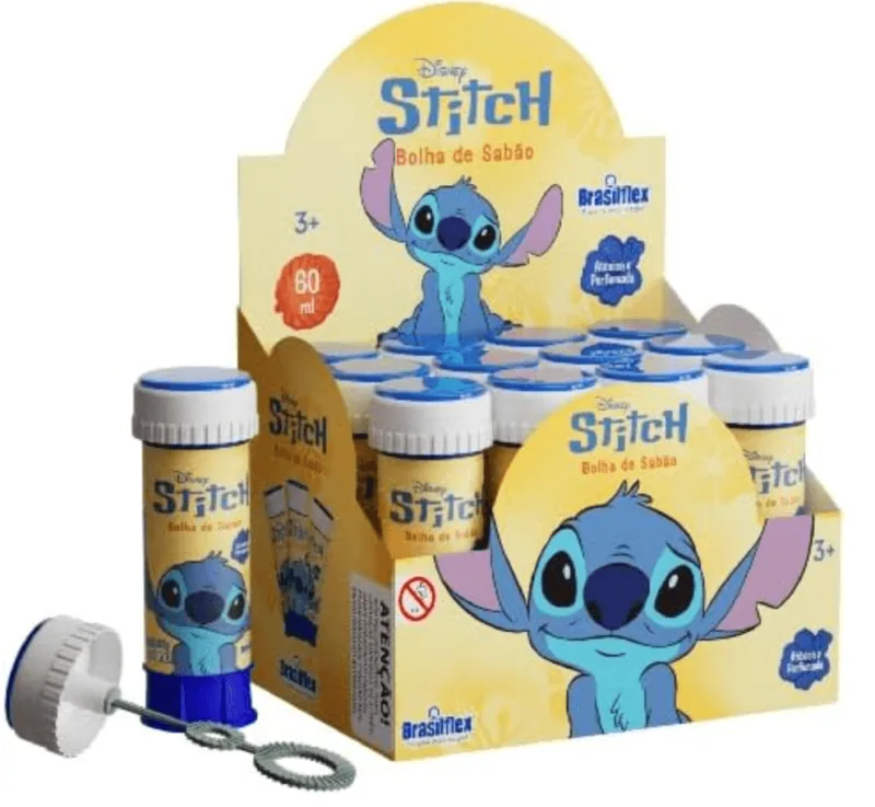 Bolha de Sabão Infantil Pais e Filhos Stitch com Jogo 60ml 873296 - Não Disponível