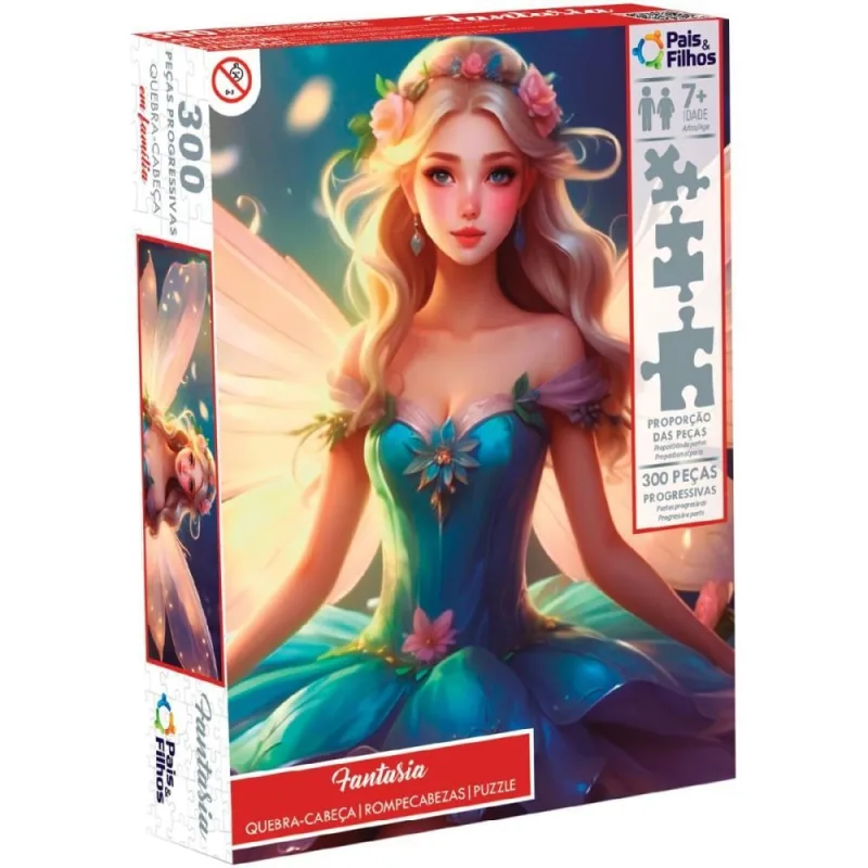 QUEBRA-CABECA Cartonado Fantasia 300 Pecas - Pais E Filhos - Brinquedos