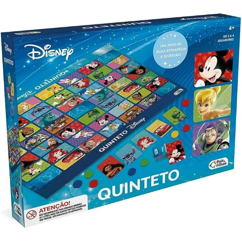 Jogo de Tabuleiro Quinteto Disney Pais e Filhos