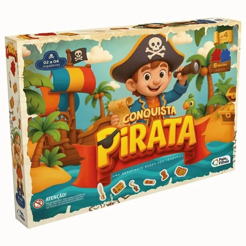 Jogo de Tabuleiro Conquista Pirata Pais e Filhos