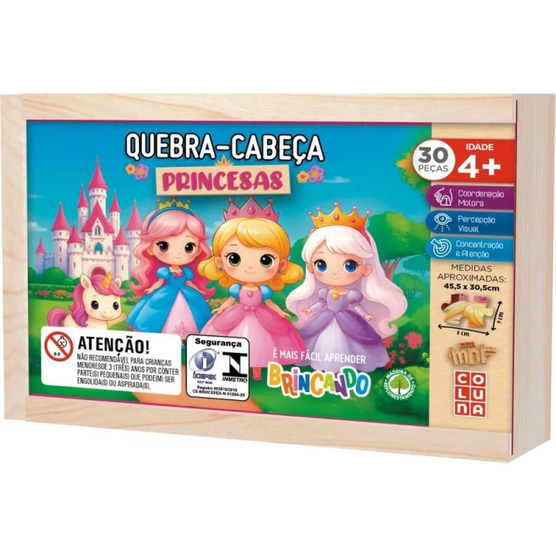 QUEBRA-CABECA Madeira Princesas 30 Pecas (7908470038147) - Coluna