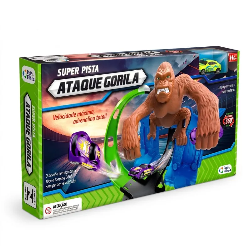 Pista de Carrinho Super Ataque Gorila Pais e Filhos