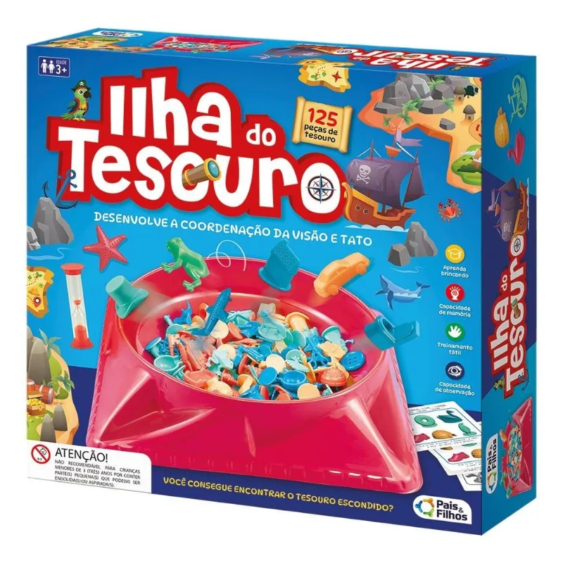 Jogo de Tabuleiro Ilha do Tesouro Pais e Filhos