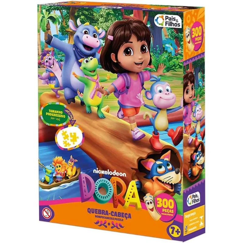Quebra-Cabeça 300 Peças Dora a Aventureira Pais e Filhos