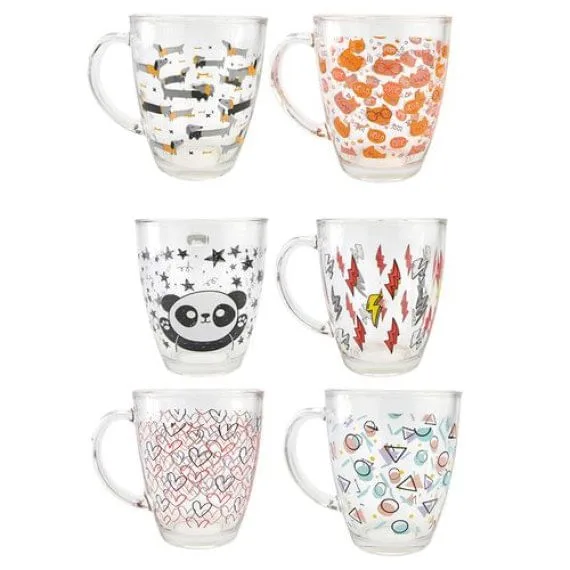 Caneca 350ml Vidro Flux Diversos Modelos - LC