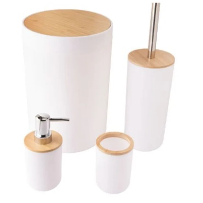 Kit banheiro bambu 4pcs pr