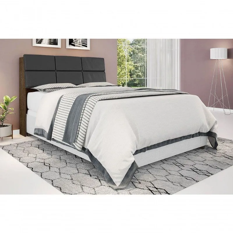 Cabeceira Queen Isis para Cama Box em MDF-MDP Malbec e Preto Framar Móveis