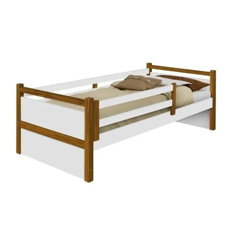 Cama Infantil Bianca Solteiro com Colchão Estrutura em MDF Branco-mel - OUTRAS MARCAS - Colchões