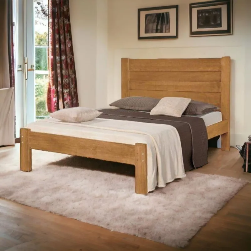Cama Casal Lara Design Moderno em MDF Imbuia Atraente Móveis - Atraente Móveis - Agro
