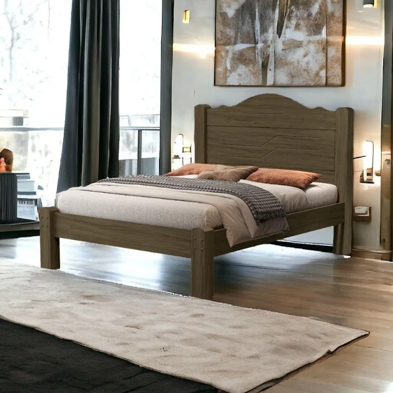 Cama Casal Thalia em MDF-MDP Marrom para Colchão 138x188cm Cambel Móveis
