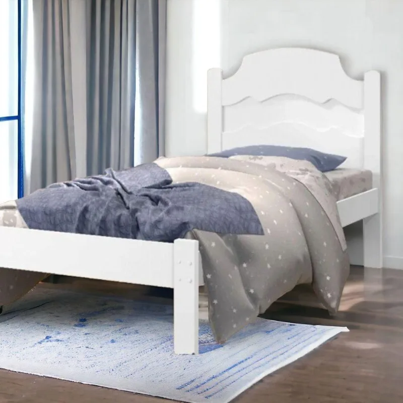 Cama Solteiro Íris em Mdf Branco para Colchão 88x188cm Cambel Móveis