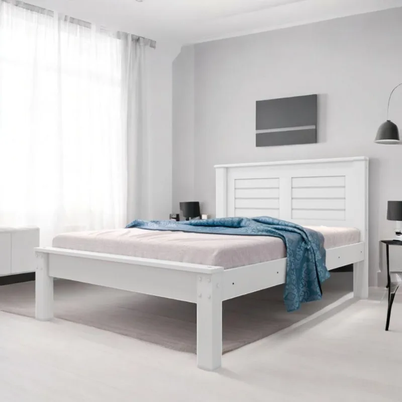 Cama Casal Luz Confortável em MDF-MDP Branco para Colchão 138x188cm