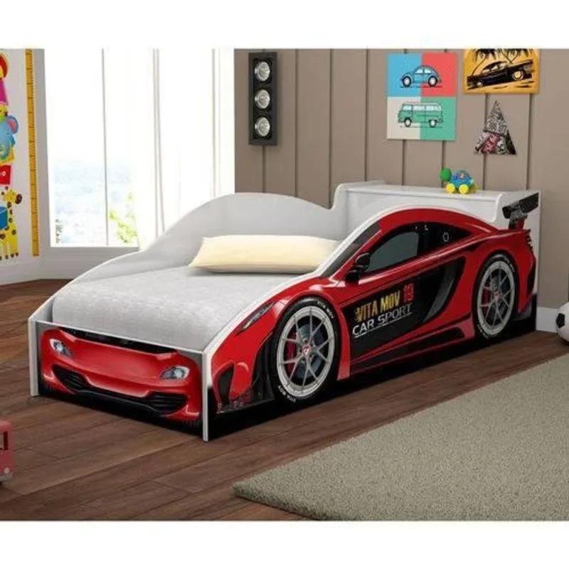 Cama Solteiro Carro De Corrida Vermelho Vitamov - OUTRAS