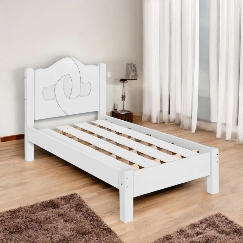 Cama Box Solteiro Verona com Colchão Branco Estrutura MDF-MDP Carmolar Móveis