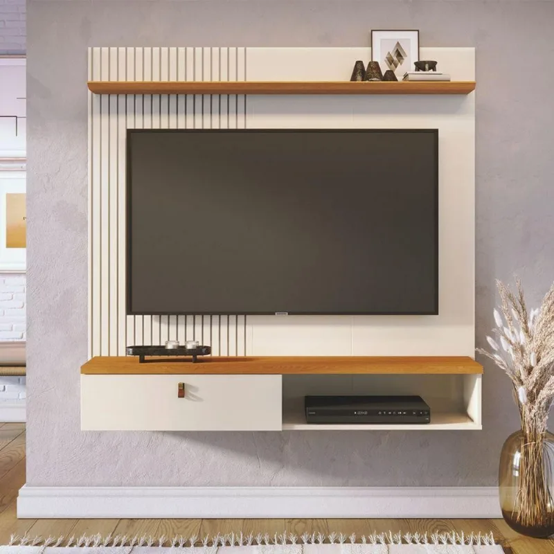 Bancada Suspensa Íris 55 141cm MDP Cinamomo-Off-White Madetec Móveis
